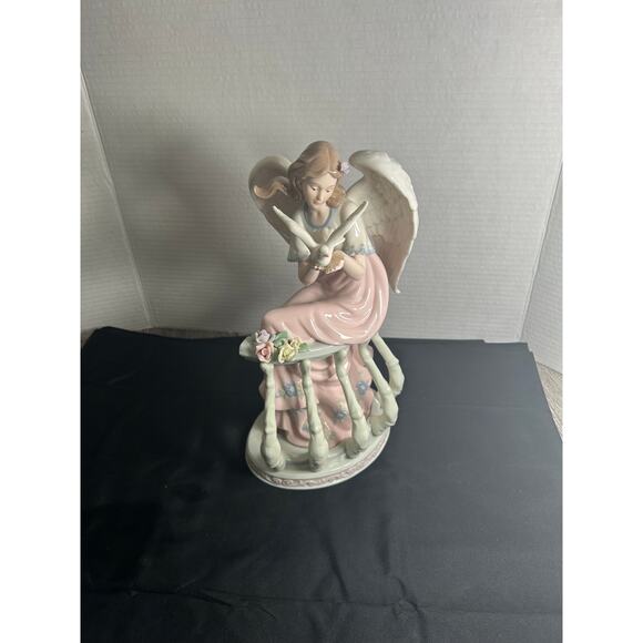 O'well Hand Painted Porcelain Angel 12" - In Box - Picture 1 of 9